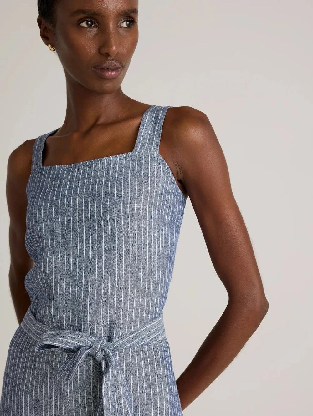 NWT Quince 100% European Linen Square Neck Jumpsuit